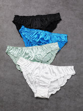 Women's 4pack Graceful Frill Trim Satin Underwear Briefs Panty Set Sai Feel